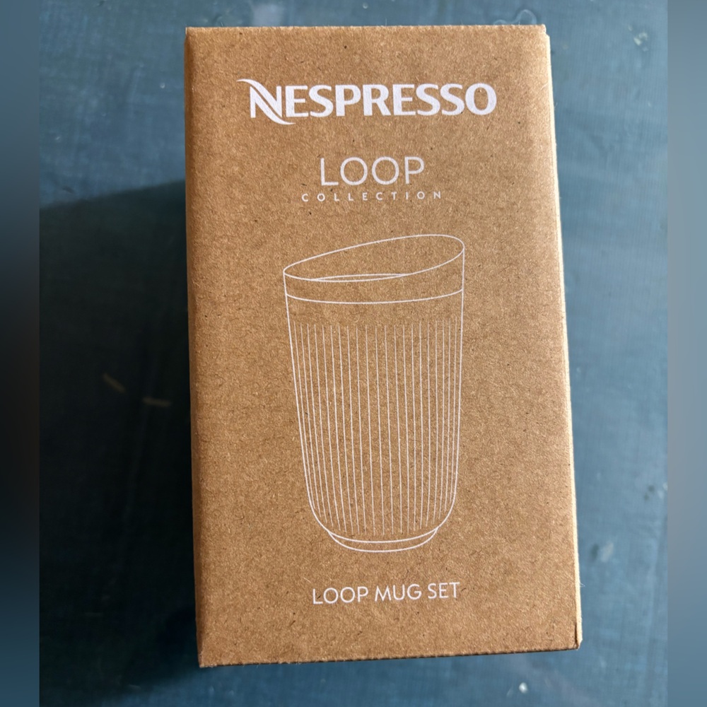 BNIB- Nespresso Loop Collection Mug Set in Brown